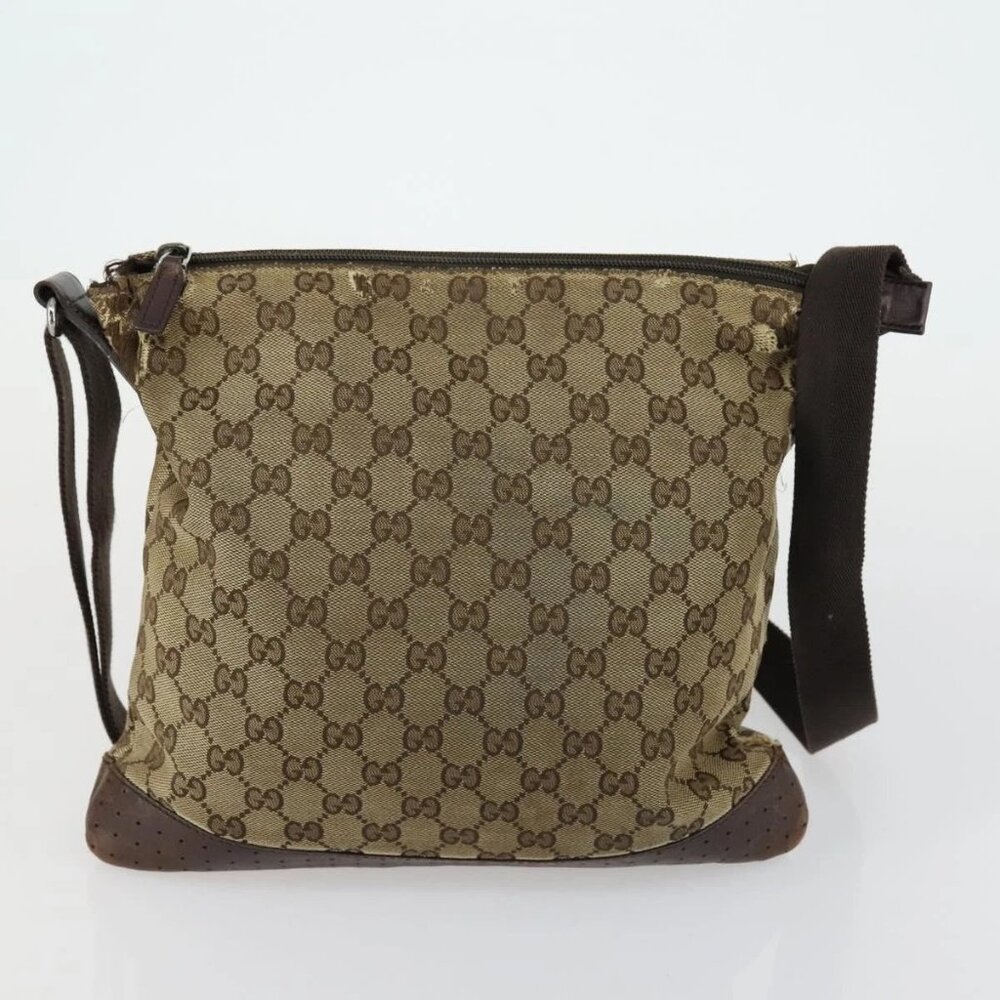 GUCCI GG Canvas Web Sherry Line Shoulder Bag 5 Set Beige Red Auth fm4976 - Picture 13 of 16